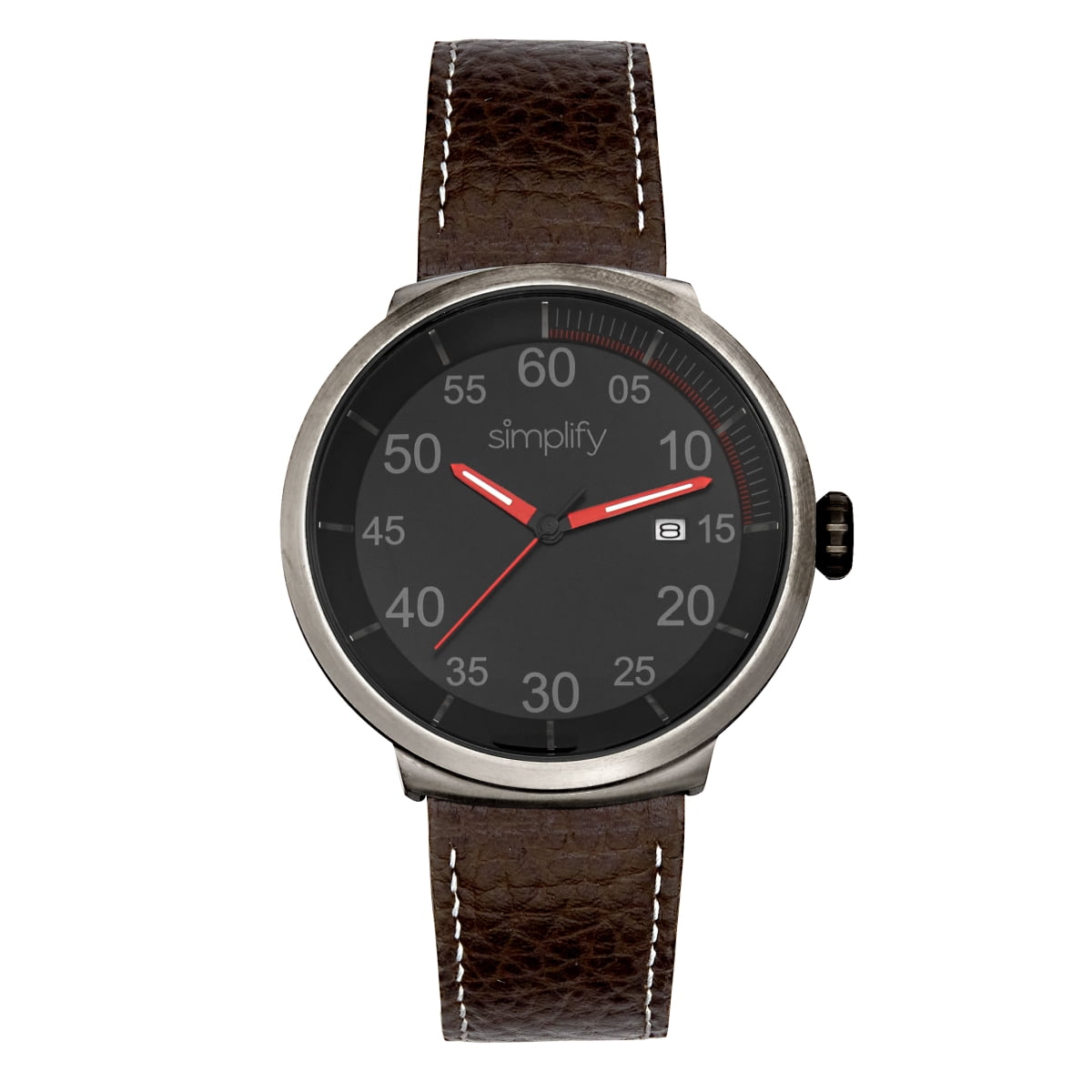 Simplify The 7100 Leather-Band Watch W/Date - Blue - Walmart.com display picture 1
