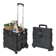 Simplify Tote Bin Collapsible Utility Cart, Plastic, Black, 15" x 13" x 14.2"