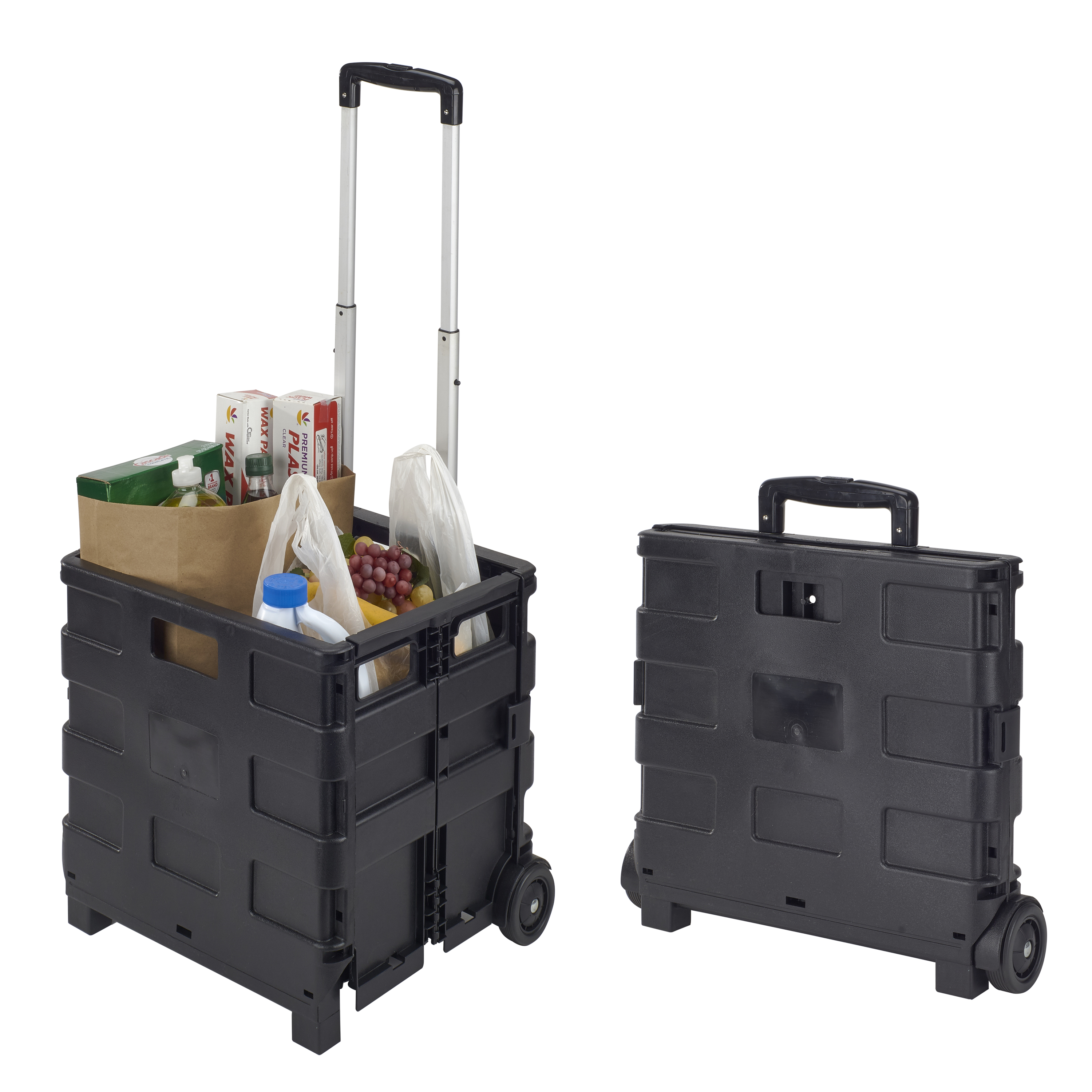 Simplify Tote Bin Collapsible Utility Cart, Plastic, Black, 15" x 13" x 14.2" - image 1 of 9