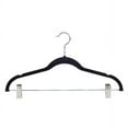 thumbnail image 1 of Simplify Velvet, Plastic and Metal Clothing Hangers with Clips, 6 Pack, Black, 1 of 7