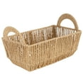 thumbnail image 1 of Simplify Vertical Weave Paper Rope Small Shelf Storage Basket with Round Handles, 1 of 8
