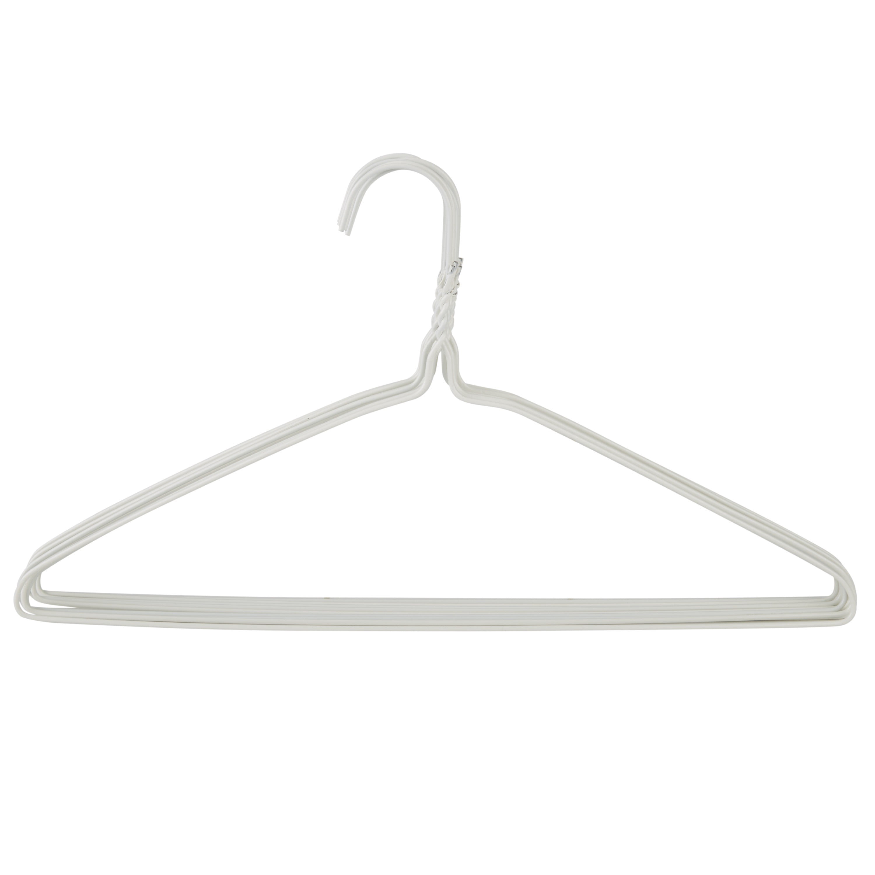 Simplify Slim Metal Clothes Hangers 10 Pack White Color | Space Saving Ultra Thin Coated Wire Hangers | Bulk Closet Organization
