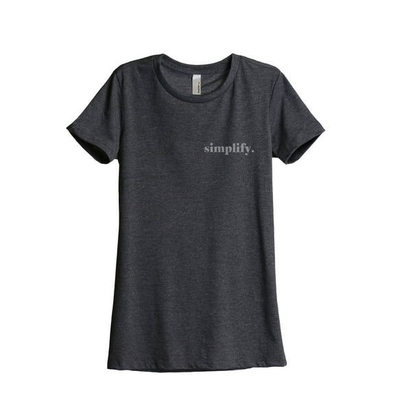 Simplify Women's Fashion Relaxed T-Shirt Tee Charcoal Grey Small