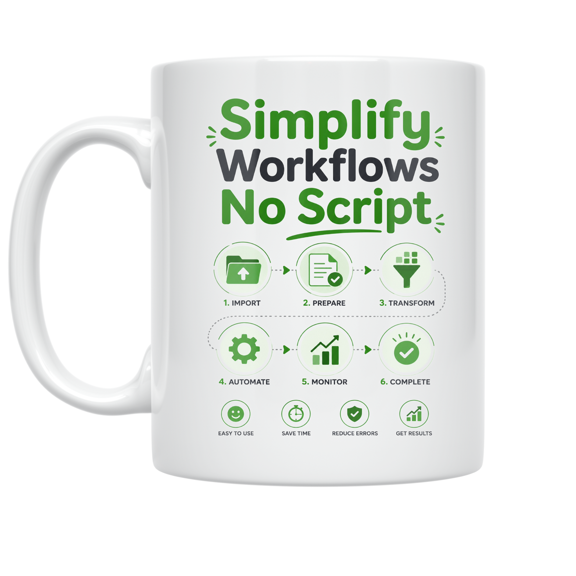 Simplify Workflows No Script - Productivity Enthusiast - 11 oz Ceramic Coffee Mug