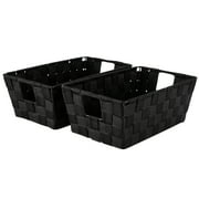 Simplify Woven Polypropylene Storage Baskets, Handles, Set of 2