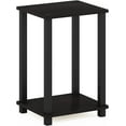 thumbnail image 1 of Simplistic 1-Tier End Side Night Stand/Bedside Table with Plastic Poles, Espresso/Black, 1 of 13