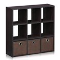 thumbnail image 1 of Simplistic 9-Cube Organizer with Bins, Dark Walnut, 1 of 1