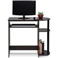 thumbnail image 1 of Simplistic Easy Assembly Computer Desk, With Keyboard Tray, Dark Brown/Black, 1 of 4