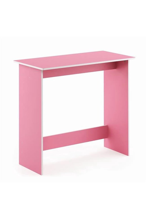 Simplistic Study Table, Pink & White