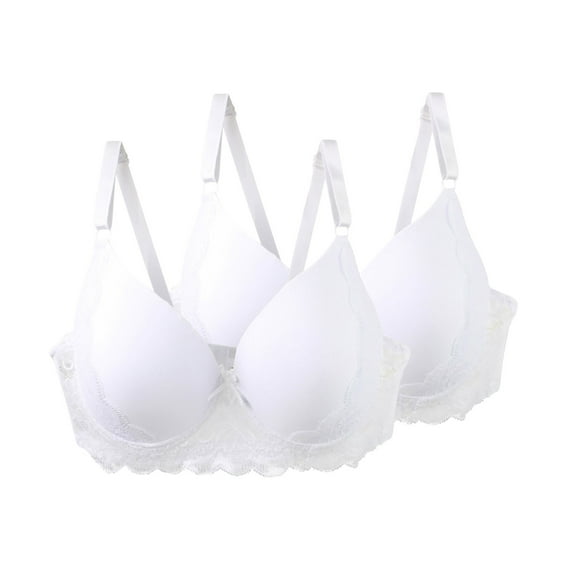 Simplmasygenix 2PC Women's Push Up Bras Full Coverage Support Adjustable Gather Together Bras for Women
