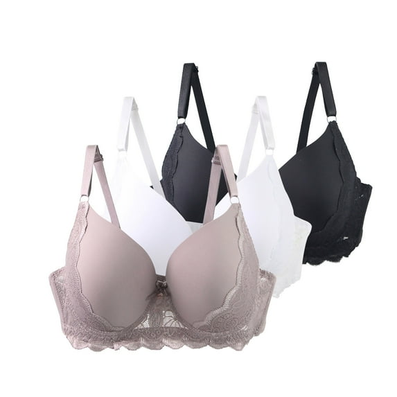 Simplmasygenix 3PC Full Coverage Large Cup Bras for Women Back Support Posture Adjustable Daily Bras