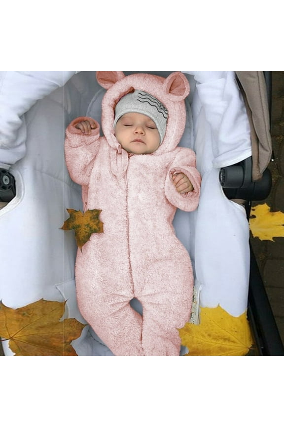 Children's Day Baby Romper Newborn Infant Baby Boy Girl Rabbit Warm Hooded Fluffys Romper Jumpsuit