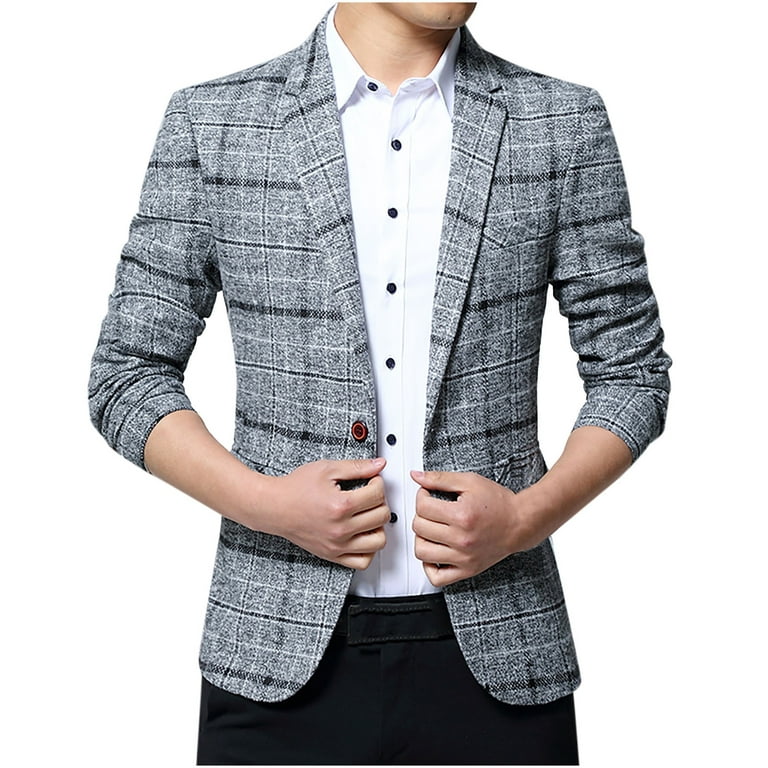 Simplmasygenix Clearance Men's Long Sleeve Jacket Coat Fashion Casual Suit  Button Decorative Suit Coat 