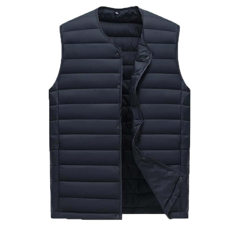 Simplmasygenix Clearance Men's Sleeveless Jacket Warm Vest Winter Coat  Padded Cotton Hooded Thick Tops 