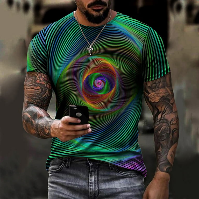 Simplmasygenix Clearance Tops Men Shirts Summer Men's Unisex Daily T Shirt  3D Print Graphic Prints Print Long Sleeve Casual Bloue 