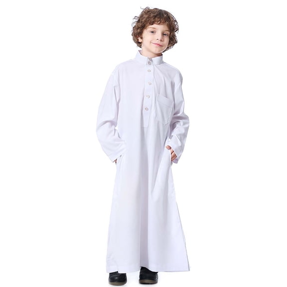 Simplmasygenix Kids Tops Summer Dress Plus Size Boys Middle Muslim Pure Fashion Dresses And Long Topcoats Comfortable Blouse