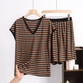 thumbnail image 1 of Wensltd Lightweight Pajamas for Women Sets 2 Piece Summer Soft Stripe Short Sleeve Sleepwear, 1 of 3