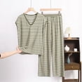 thumbnail image 1 of Wensltd Lounge Sets for Women Comfy Pajamas Set 2 Piece Outfits Short Sleeve Tops and Wide Leg Pants, 1 of 3