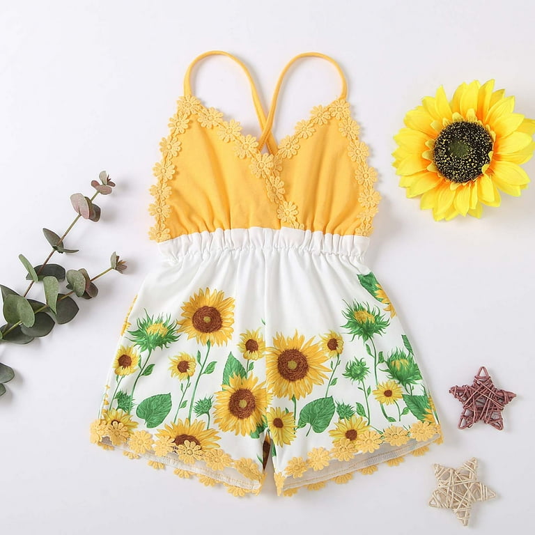 Little girl store sunflower romper