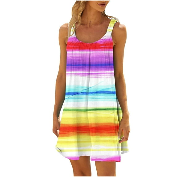 Simplmasygenix Mothers Day Gifts Womens Dress Clearance Summer Beach Dress Bikini Beachwear Coverups Casual Vacation Short Summer Halter Dresses