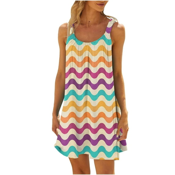 Simplmasygenix Mothers Day Gifts Womens Dress Summer Beach Dress Bikini Beachwear Coverups Casual Vacation Short Summer Halter Dresses