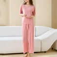 thumbnail image 1 of Wensltd Plus Size Pajama Set for Women Short Sleeve Top Long Pants Loungewear Sleepwear, 1 of 6
