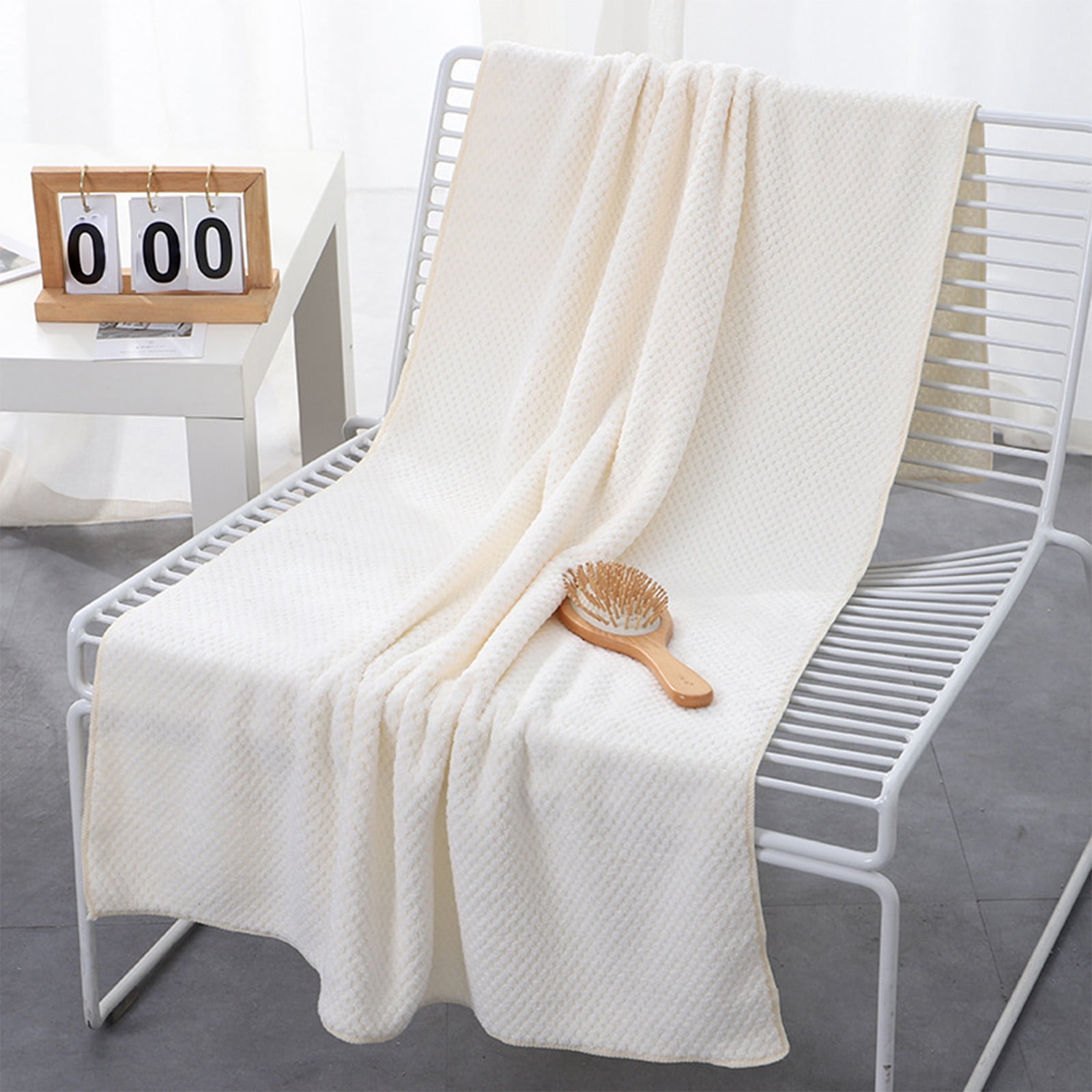 Simplmasygenix Plush Microfiber Oversize Quick Dry Lint Free Bath Towel