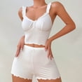 thumbnail image 1 of Wensltd Summer Fall Pajamas for Women Casual Sleepwear V Neck Shorts Set Nightwear, 1 of 3