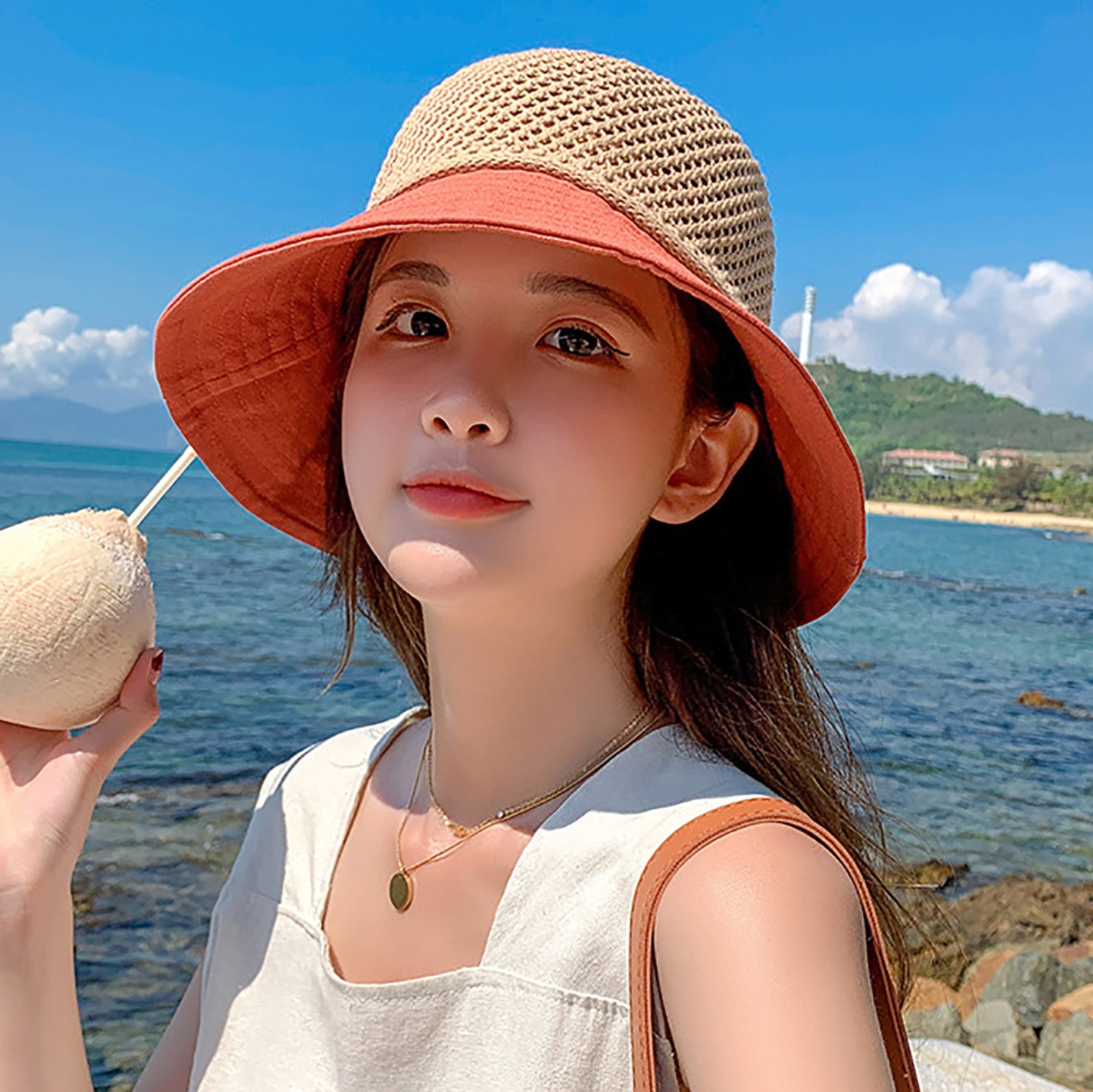 Simplmasygenix Summer Hats For Women Clearance Women's Sunshade Breathable Sun  Hat Bow Outdoor Tourism Fisherman Hat 