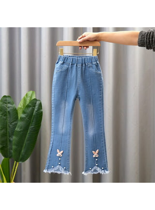 Toddler Girl Cute Blue Jeans Baby Pull On Denim Pants Trousers Streetwear  Bottom