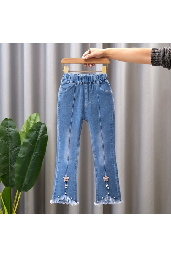 Toddler Pants Cargo Wide Leg Toddler Kids Baby Girls Fashion Cute Sweet Boe Flared Pants Trousers Jeans Pants