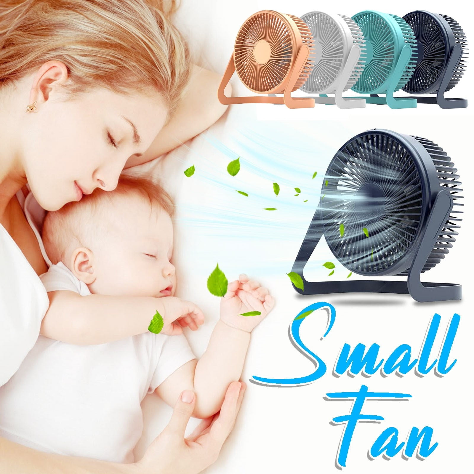 Simplmasygenix USB Desk Fan, 2 Speeds Powerful Portable Fan, 6 Inch