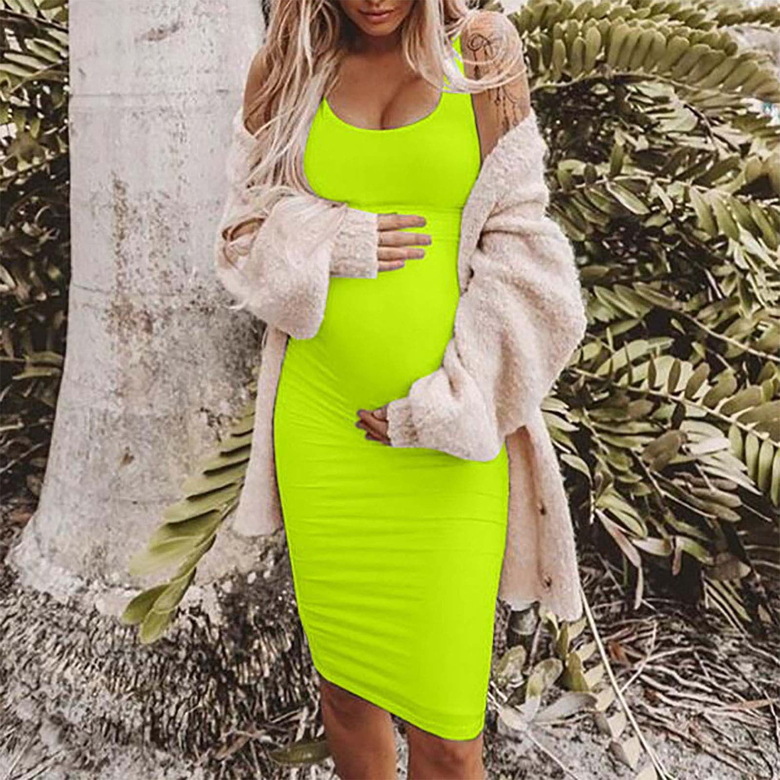 Short yellow maternity clearance dress