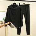 thumbnail image 1 of Wensltd Women's Velvet Pajama Set Solid Color Fall Winter Sleepwear Warm Home Clothes Sets, 1 of 3