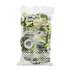 Simplot Broccoli Florets - 2 lb. poly wrap packages, 12 packages per case.
