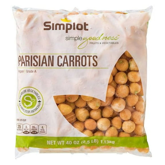Simplot Culinary Select Parisian Carrot, 2.5 Pound - 6 per case.