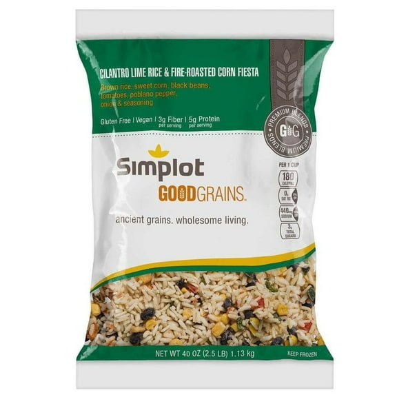Simplot Good Grains Cilantro Lime Rice and Fire Roasted Corn Fiesta Blend, 2.5 Pound -- 6 per case.