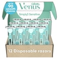 thumbnail image 1 of Simply 3 Sensitive Disposle Razors, Sensitive Skin, 3 Bladed Razors, Pivoting Head for Incredible Comfort, Soft Grip Handle, 12 Count, 1 of 6