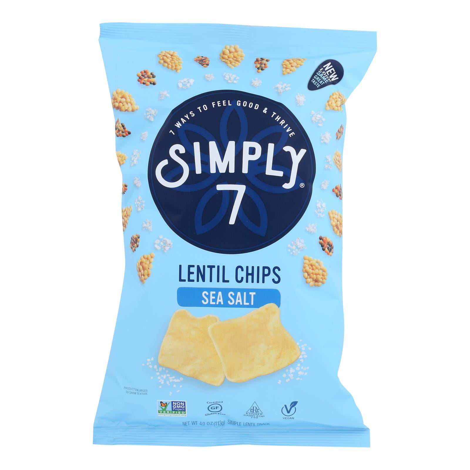 Simply 7 Sea Salt Lentil Chips, Multipack - 12 Individual 4 oz Bags ...
