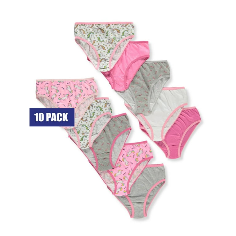 10-pack Briefs - Pink/brown/white - Ladies