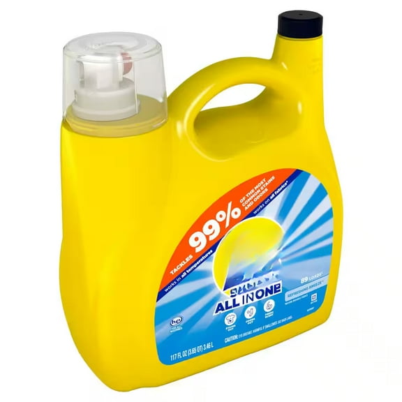 Simply All in One Refreshing Breeze Scent Liquid Laundry Detergent, 89-Loads, 117 fl. oz.