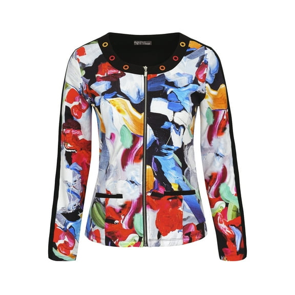 Simply Art Dolcezza: Joy Entracte 3 Abstract Art Zip Up Cardigan