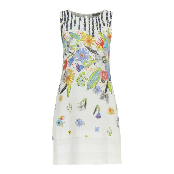 Simply Art Dolcezza: New Bouquet Coming Soon Art Linen Dress.Size:XS (US 2-4)