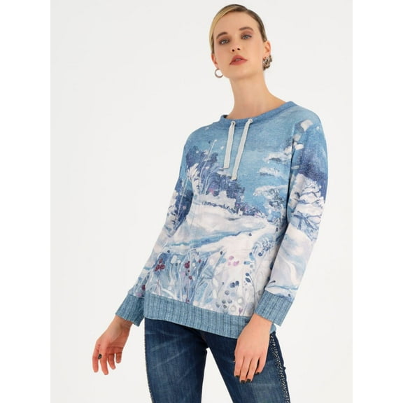 Simply Art Dolcezza: Snowfall Abstract Art Pullover