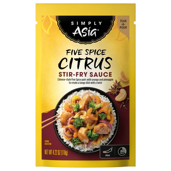 Simply Asia Five Spice Citrus Stir-Fry Sauce, 4.22 oz Pouch