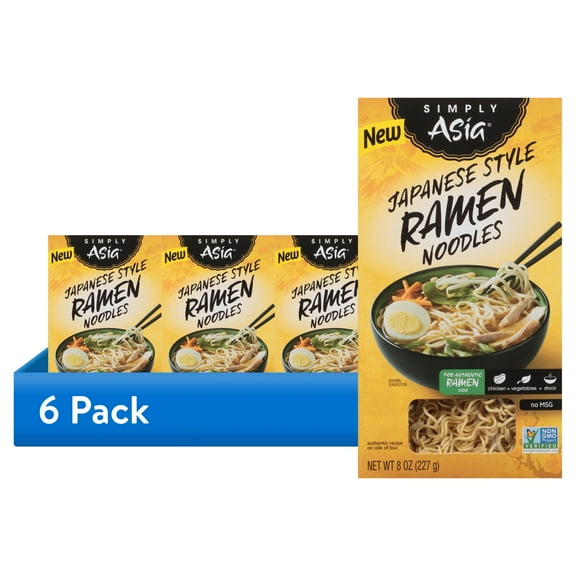 (6 pack) Simply Asia Non-GMO Japanese Style Ramen Noodles, 8.0 oz Box