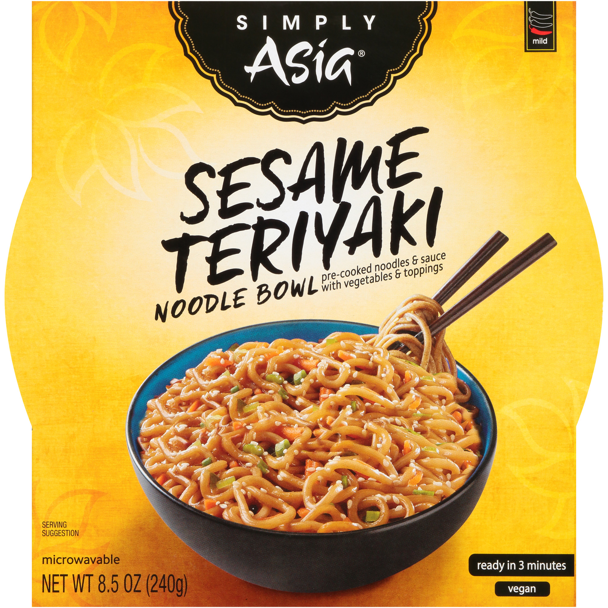 Simply Asia Sesame Teriyaki Noodle Bowl, 8.5 ounce Noodles - image 1 of 11