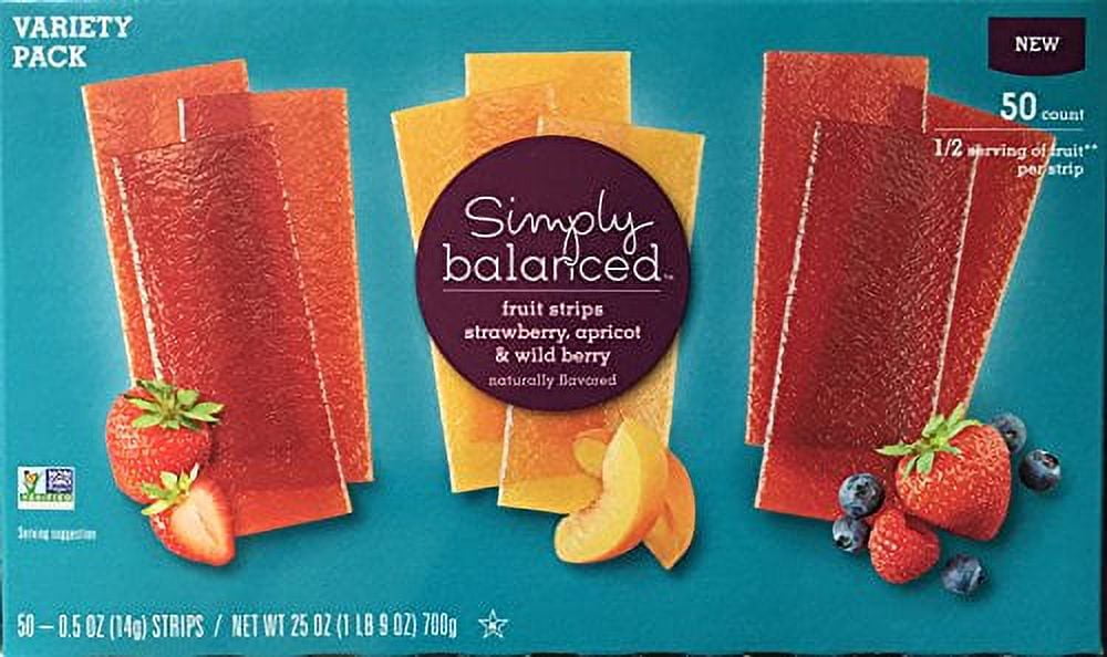 Simply Balanced Fruit Strips Strawberry, Apricot & Wild Berry Variety