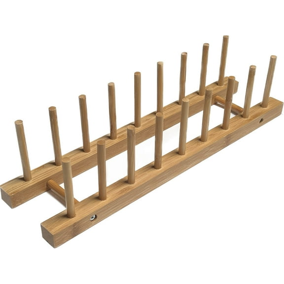 Simply Bamboo Brown Plate Rack - 17"