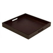 Simply Bamboo Brown Square Ribbed Bamboo Serving Tray - 16